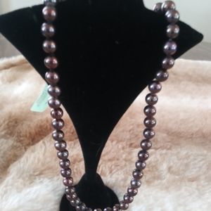 Chocolate Pearl Necklace NWT 20 Inches